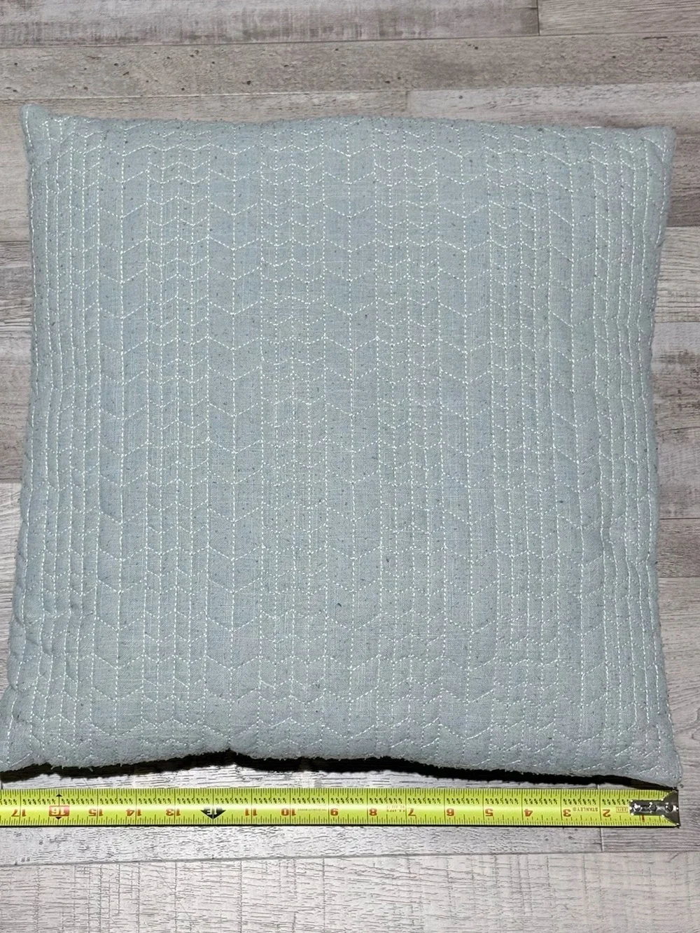Quilted Square Throw Pillow - Light Blue